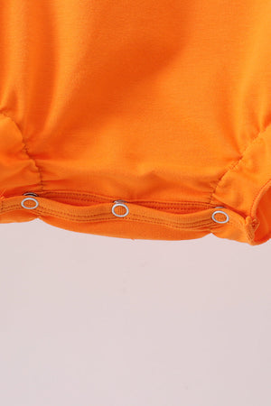 Orange Jack-O-Lantern Applique Bow Bubble