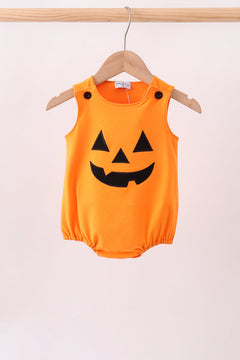 Orange Jack-O-Lantern Applique Bubble