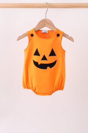 Orange Jack-O-Lantern Applique Bubble