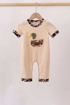 Camouflage duck applique Romper