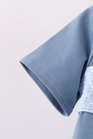 Blue Pumpkin Smocked Gingham Pants Set