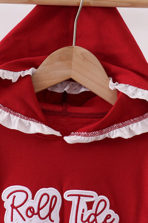 Red Alabama Roll Tide Embroidery Hoodie