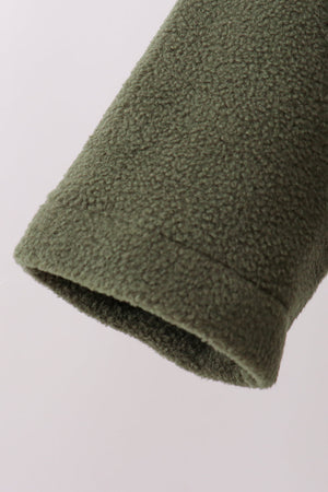 Green Fleece Bow Coat