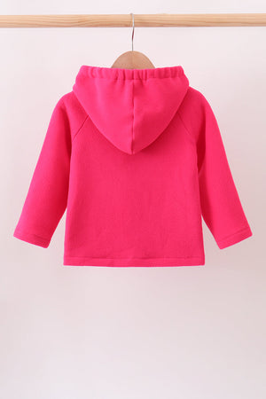 Magenta Fleece Bow Coat