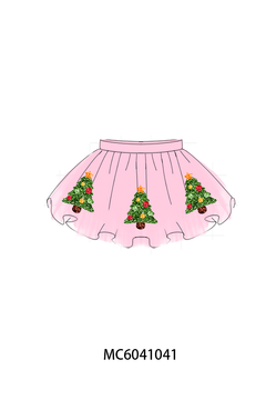 Pink Christmas Tree Sequin Skort