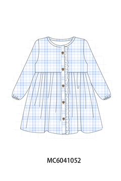 Blue Plaid Ruffle Dress
