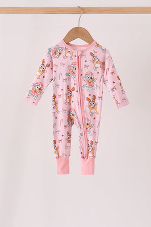 Pink bluey bamboo romper