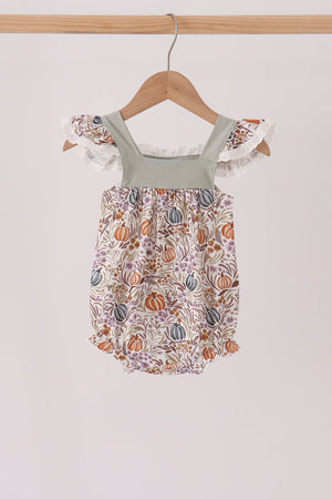 Pumpkin Embroidery Ruffle Bubble