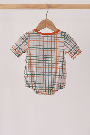Pumpkin Embroidery Plaid Bubble