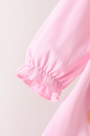 Pink bow pumpkin ruffle pants set