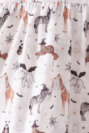 Brown zoo animal ruffle pants set