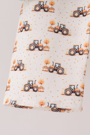 Green farm embroidery pants set