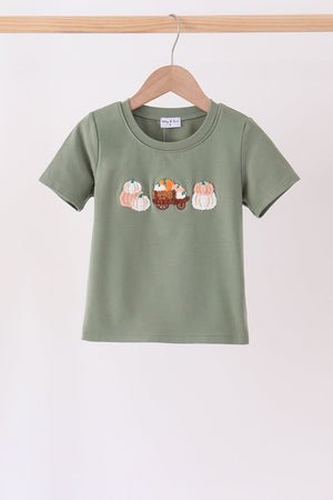 Green pumpkin french knot top