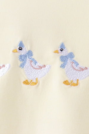 Beige goose embroidery bloomer set