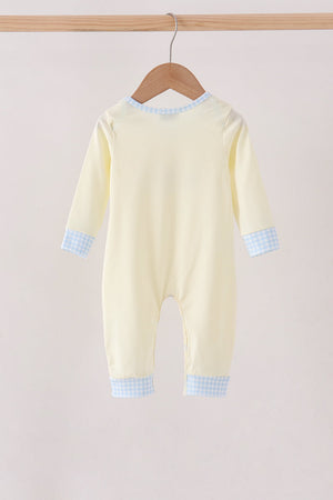 Beige goose embroidery romper