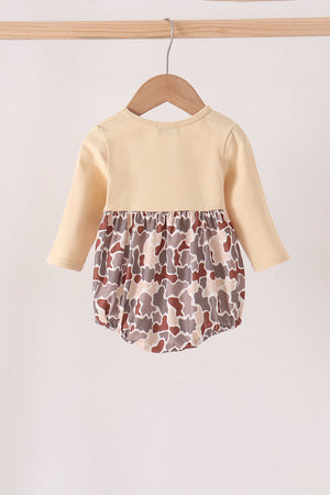 Khaki camoufalge cross deer embroidery bubble