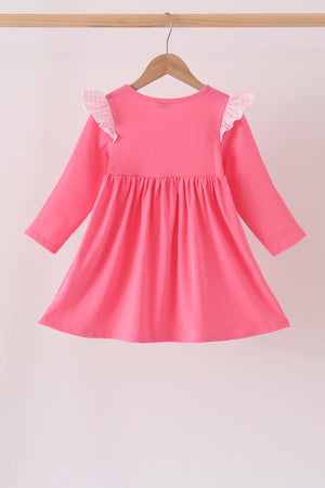 Pink sweet as pie embroidery ruffle dress