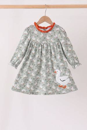 Grey goose applique ruffle dress