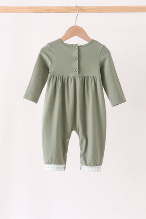 Green Solid Romper