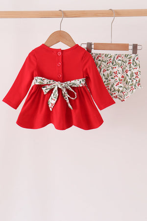 Red Bow Ruffle Bloomer Set