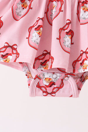 Pink santa claus bamboo ruffle bubble