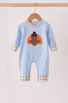 Blue Turkey Applique Romper
