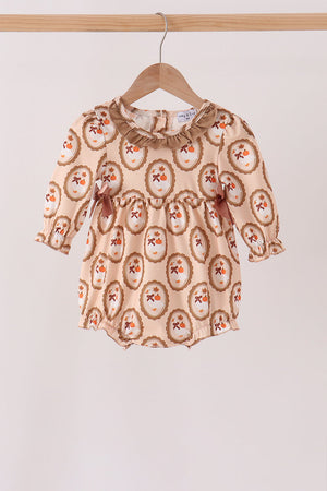 Brown goose pumpkin ruffle bubble