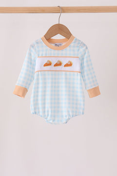 Pumpkin Pie Embroidery Gingham Bubble