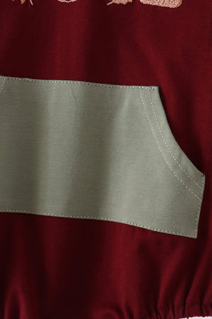 Brown Pumpkin Embroidery Hoodie Bubble
