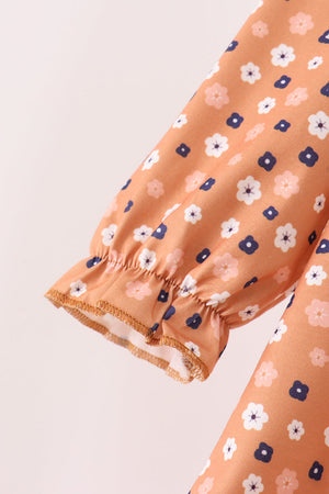 Fall floral print dress