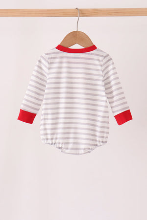 Gray Stripe Daddy's Helper Embroidery Bubble