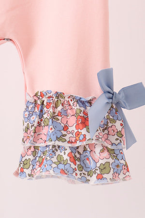Pink Chicken Applique Ruffle Romper