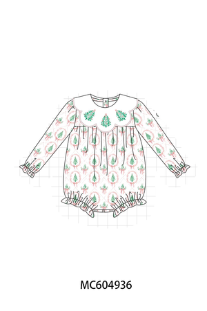 Pink Christmas Tree Embroidery Bubble