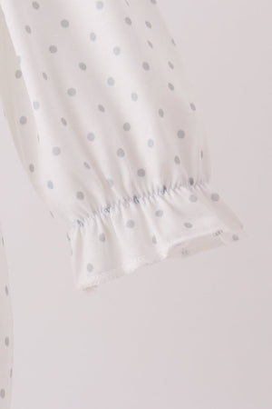 White Santa Baby French Knot Ruffle Bubble