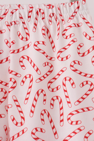 Red Candy Cane Sequin Ruffle Pants Set