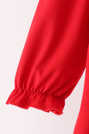 Red Candy Cane Sequin Ruffle Pants Set