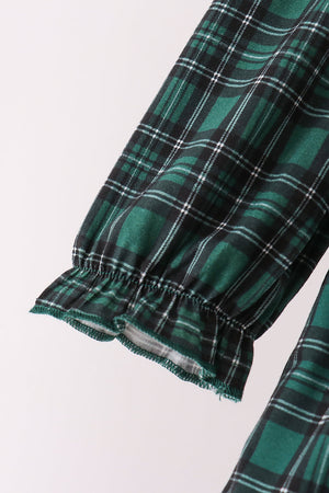 Forest Plaid Smocked Pants Set