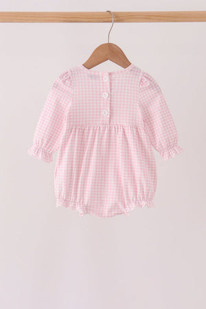 Pink Nutcracker Smocked Ruffle Bubble