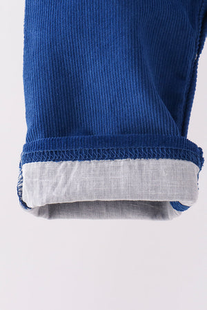 Blue corduroy Nativity Embroidery Jon Jon