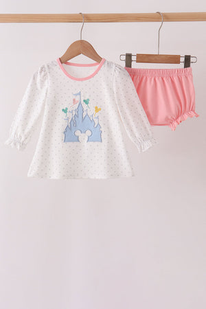 Pink Castle Applique Bloomer Set