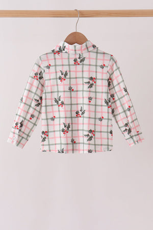 Red Holly Button Down Shirt