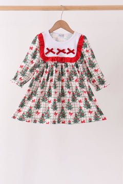Red Velvet Ruffle Dress
