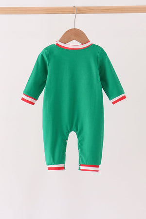 Green Reindeer French Knot Romper