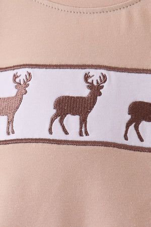 Hunting Deer Embroidery Pants Set