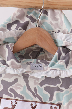 Hunting Deer Embroidery Ruffle Jogger Set