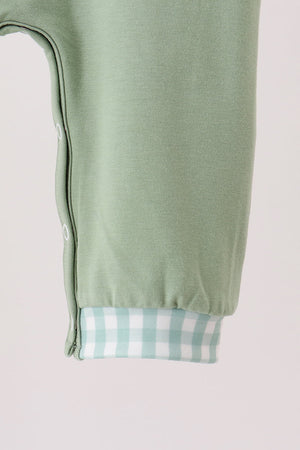 Sage Christmas Embroidery Romper