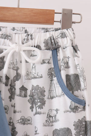 Blue Farm Pants Set