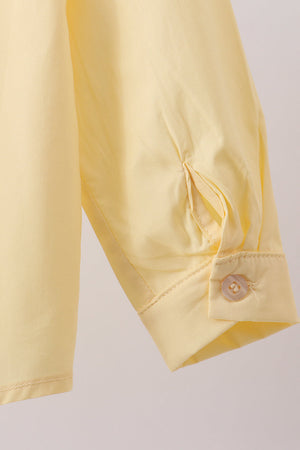 Beige bunny embroidery button down shirt