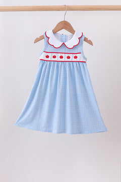 Blue Apple Smocked Dress