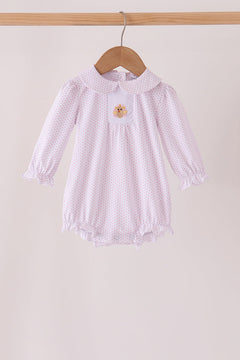 Pink dot turkey embroidery ruffle bubble